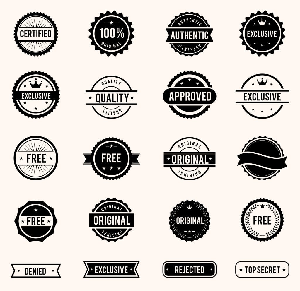 vector commercial stamps set in vintage style for business and design