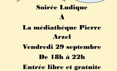 Médiathèque Pierre Arzel - Soirée ludique vendredi 29 septembre de 18h à 22h