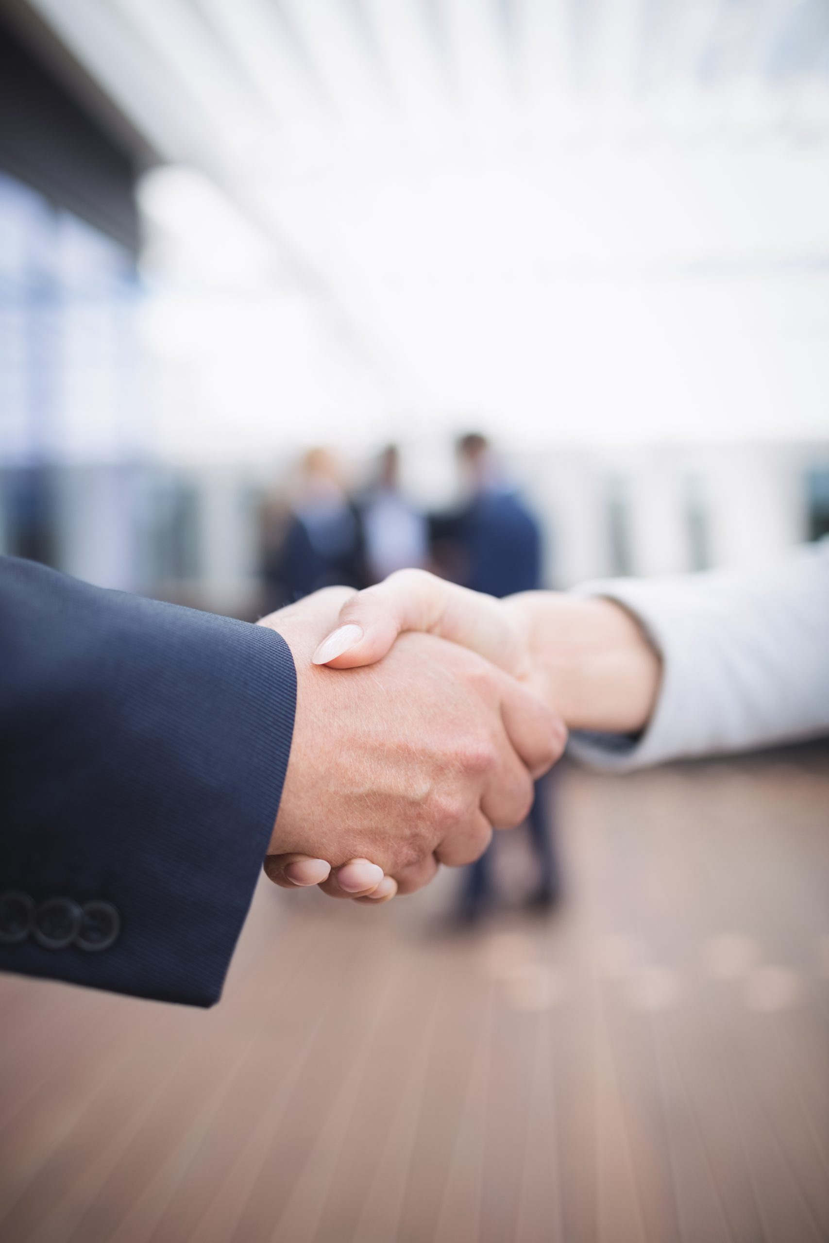 Close-up of businesspeople shaking hands