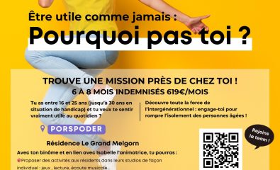 L'EPHAD du Grand Melgorn de Porspoder recherche activement 2 services civiques !