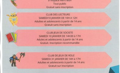 Animations médiathèque Pierre Arzel janvier 2026